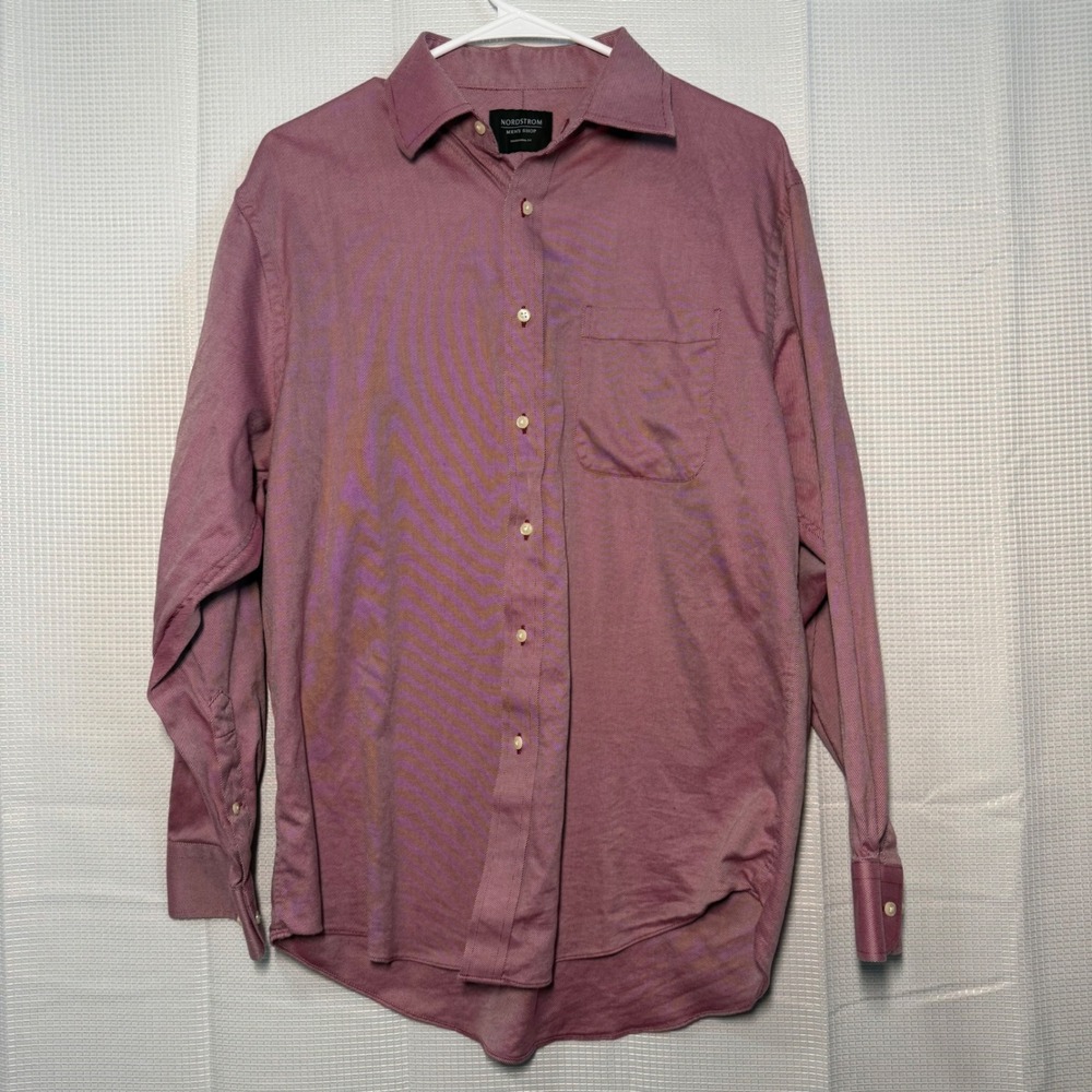 Nordstrom Mens Shirt 15.5 32-33 Cotton Striped Long Sleeve Traditional Fit - Picture 1 of 4